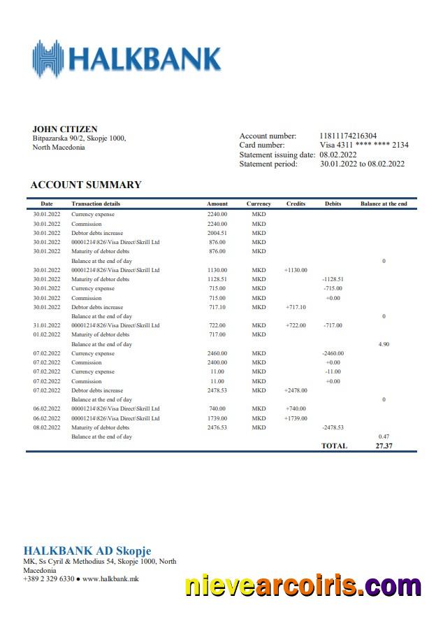 Macedonia Halkbank ban statement